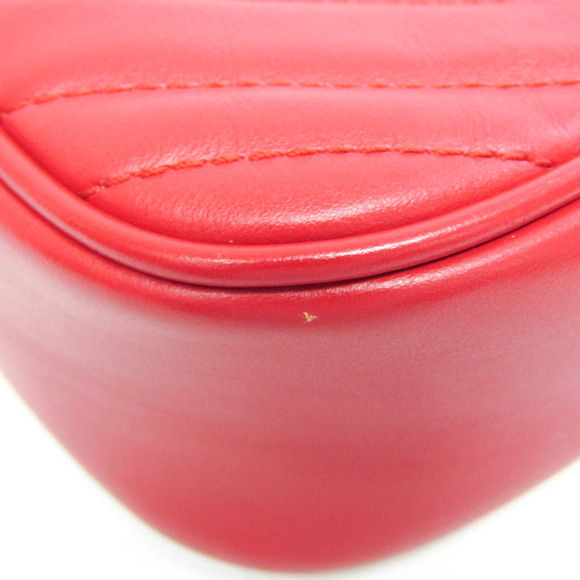 GUCCI Authentic Red Leather GG Marmont Shoulder Bag main image 8